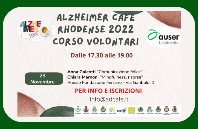  Alzheimer Cafè - formazione volontari - novembre 2022 