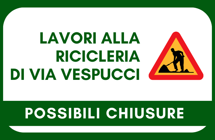 Lavori alla ricicleria di via Vespucci
